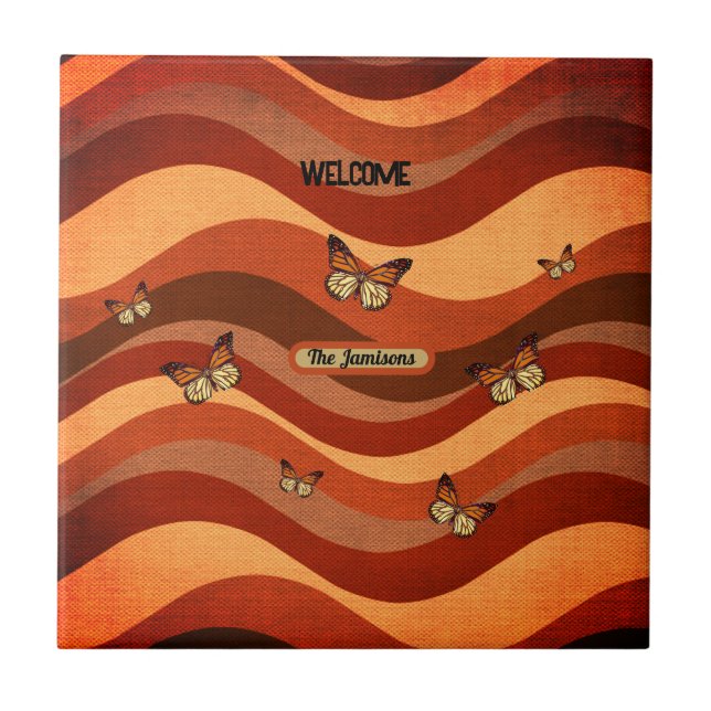 Autumn Colour Butterfly Tile (Front)