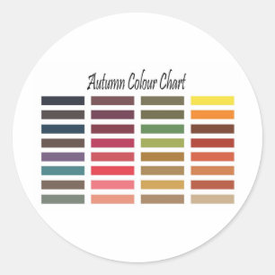 Autumn colour chart classic round sticker