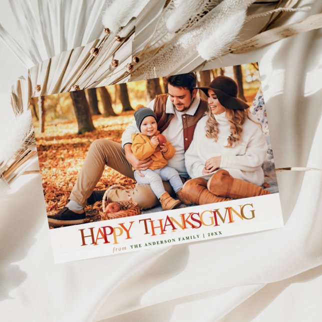 Autumn colour Happy Thanksgiving photo Postcard (Creator Uploaded)