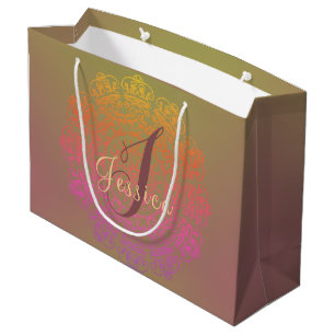 Autumn Colour Mandala Monogram Gift Bag