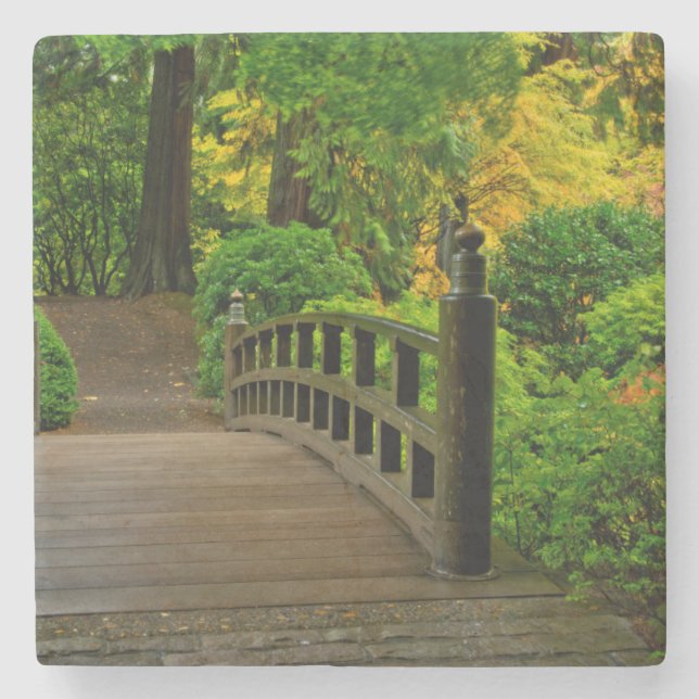 Autumn Colour, Portland Japanese Garden Stone Coaster (Front)
