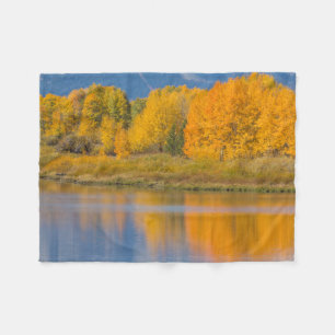 Autumn Coloured Aspen Trees Fleece Blanket
