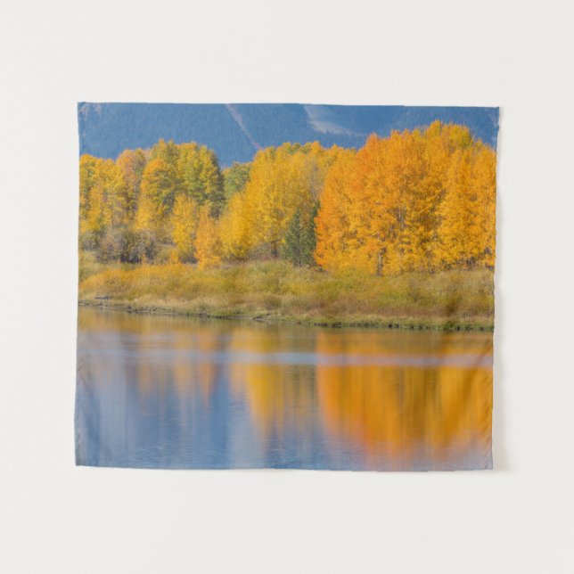 Autumn Coloured Aspen Trees Tapestry (Front (Horizontal))