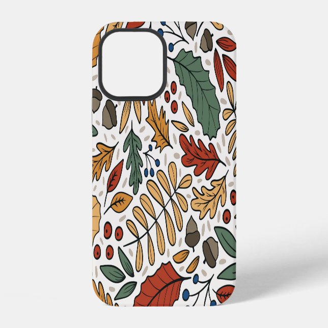 Autumn Coloured Leaf Square Design iPhone Case (Back)