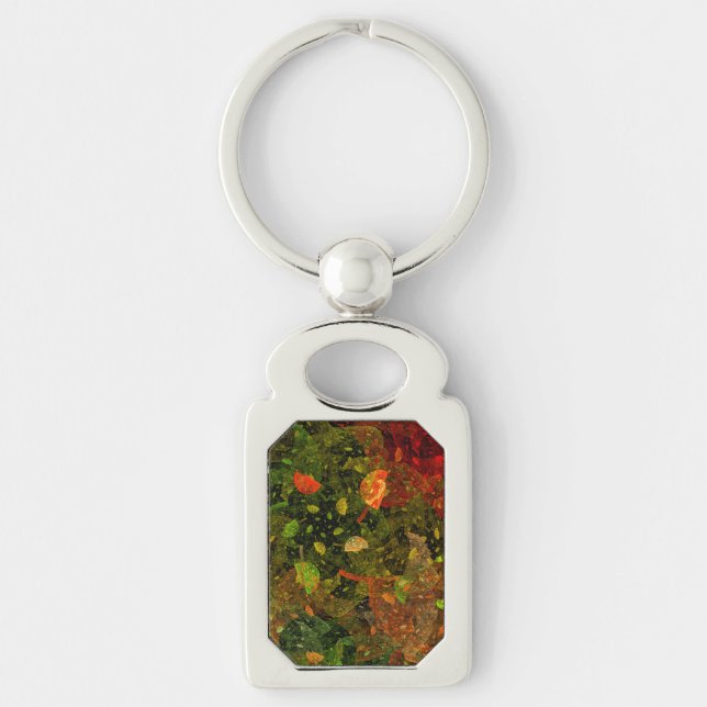 Autumn colourful decorative design key ring (Front)