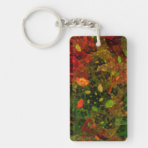 Autumn colourful decorative design key ring