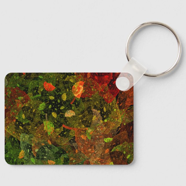 Autumn colourful decorative design key ring (Front)