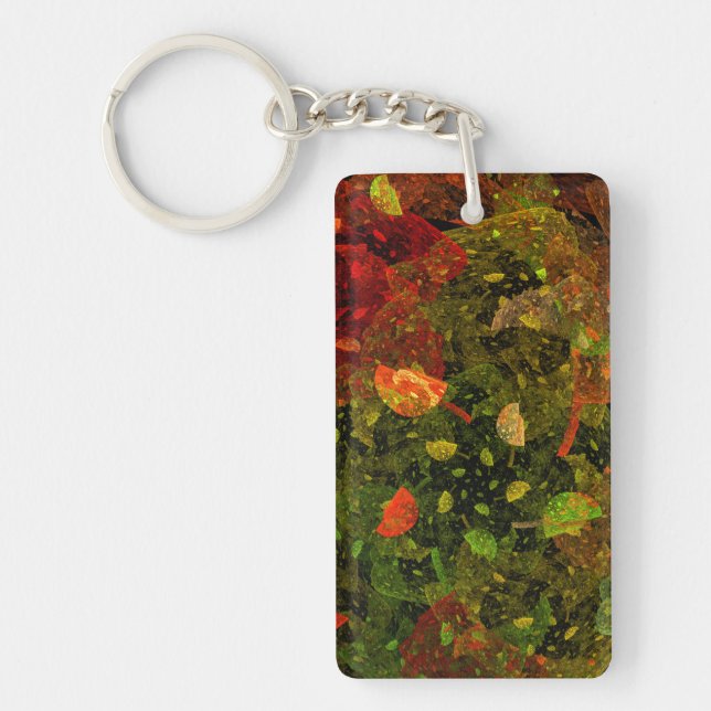 Autumn colourful decorative design key ring (Front)