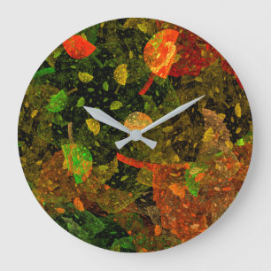 Autumn colourful decorative design large clock