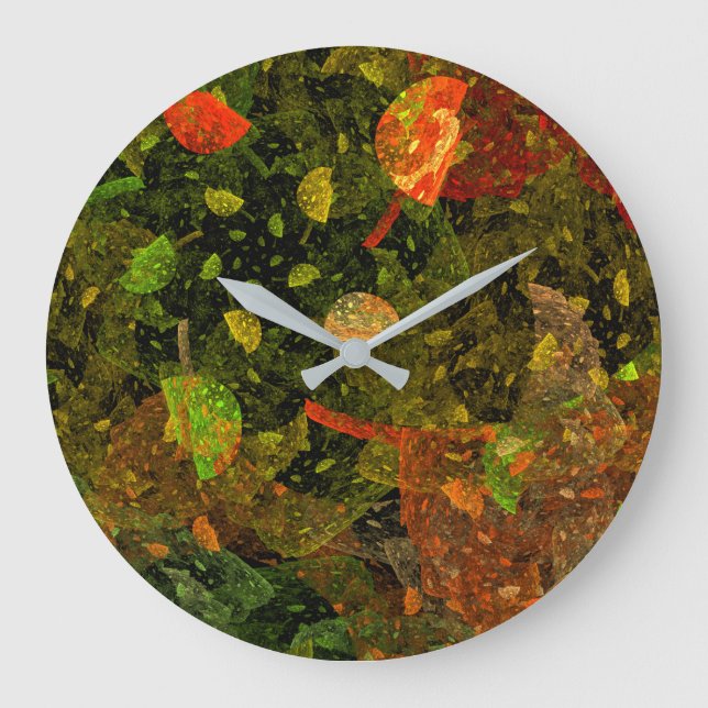 Autumn colourful decorative design large clock (Front)