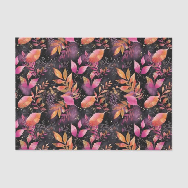 Autumn colourful Fall Leaves Rustic Decoupage Tissue Paper (Front)