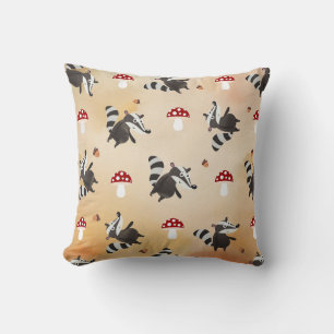 Autumn Colourful Fall Woodland Funny Comic Badger Cushion