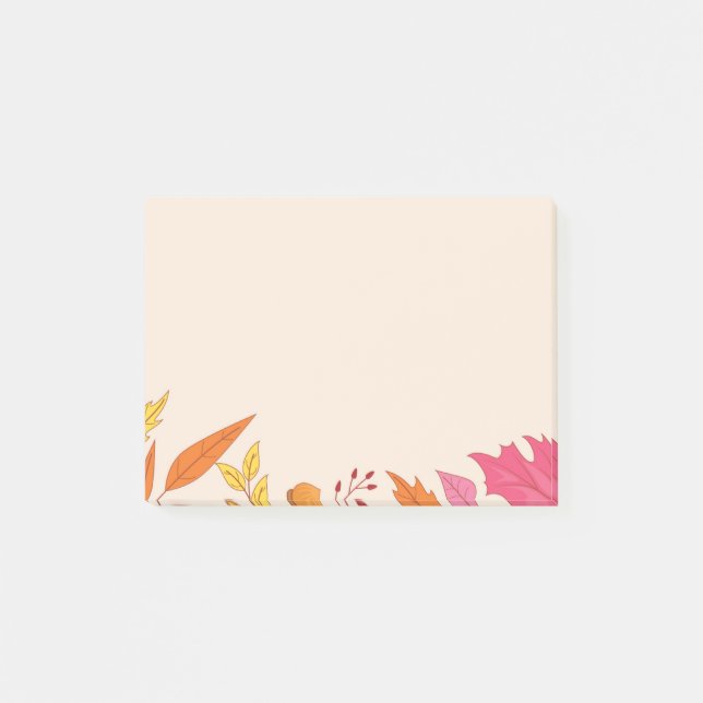 Autumn Colourful Leaf Designer Post-it Notes (Front)