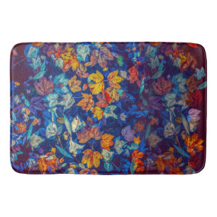 Autumn Colourful Maple Leaves Floating In The Wate Bath Mat
