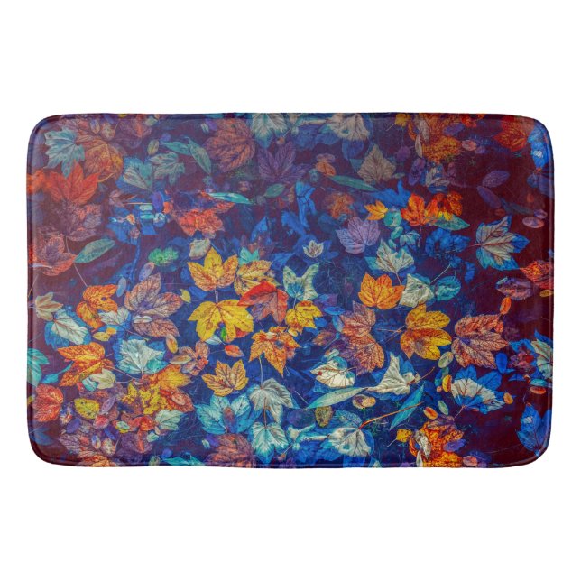 Autumn Colourful Maple Leaves Floating In The Wate Bath Mat (Front)