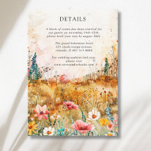 Autumn Colourful Wildflower Meadow Wedding Details