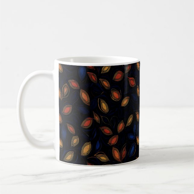 Autumn Colours Abstract Pattern Coffee Mug (Left)