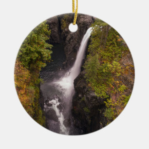 Autumn Colours At The Elk Falls Ceramic Tree Decoration