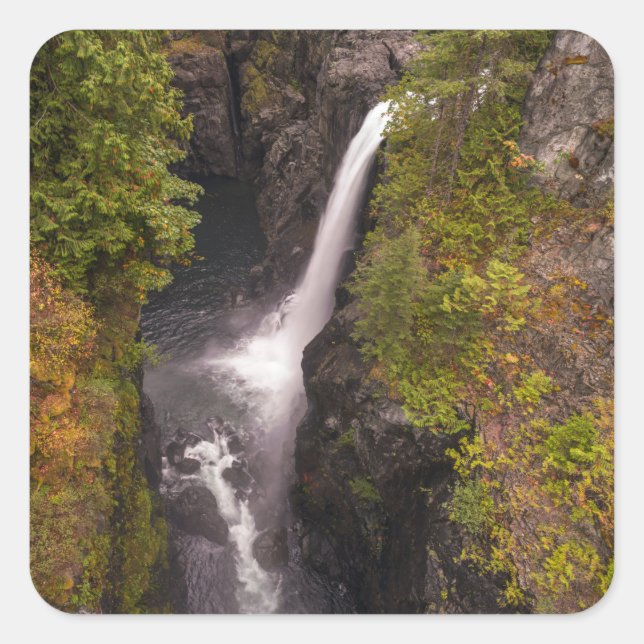 Autumn Colours At The Elk Falls Square Sticker (Front)