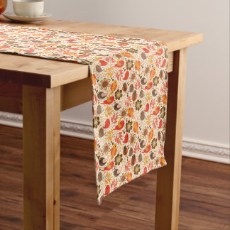 Autumn Colours Birds and Flowers Long Table Runner
