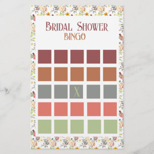 Autumn Colours Bridal Shower Bingo Flyer