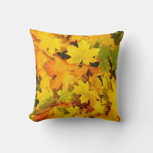 Autumn Colours Fall Leaves Cushion (Front)