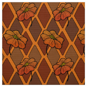 Autumn Colours Harlequin and Poppies Fabric