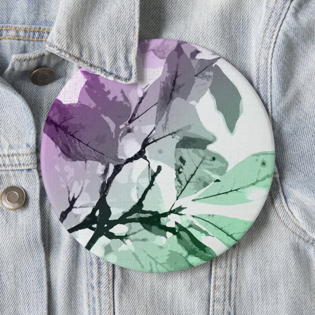 Autumn colours, leaves 5 6 cm round badge (In Situ)