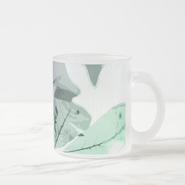 Autumn colours, leaves 5 frosted glass coffee mug (Right)