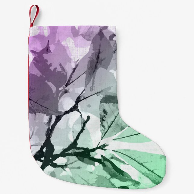 Autumn colours, leaves 5 small christmas stocking (Front)