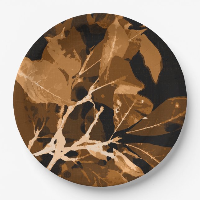 Autumn colours, leaves 6 paper plate (Front)