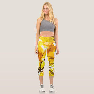 Autumn colours, leaves capri leggings