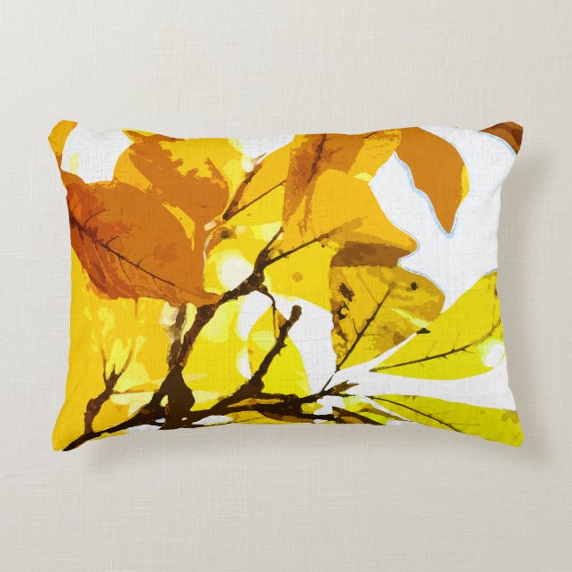 Autumn colours, leaves decorative cushion (Front)