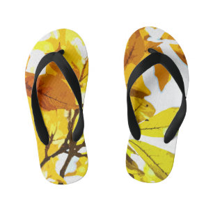 Autumn colours, leaves kid's flip flops