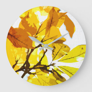 Autumn colours, leaves large clock