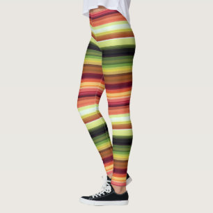 Autumn Colours Lines Leggings