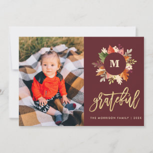 autumn colours monogram thanksgiving holiday photo