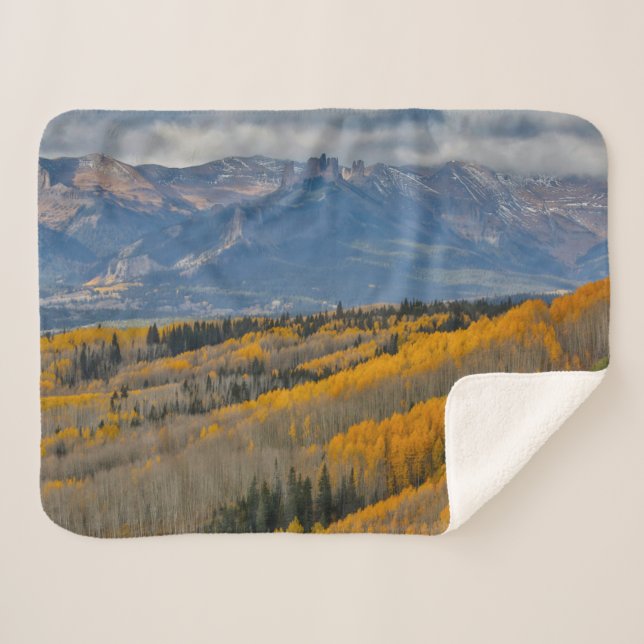 Autumn Colours on Aspen Groves Sherpa Blanket (Front (Horizontal))