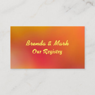 Autumn Colours Orange & Red Wedding Registry Card