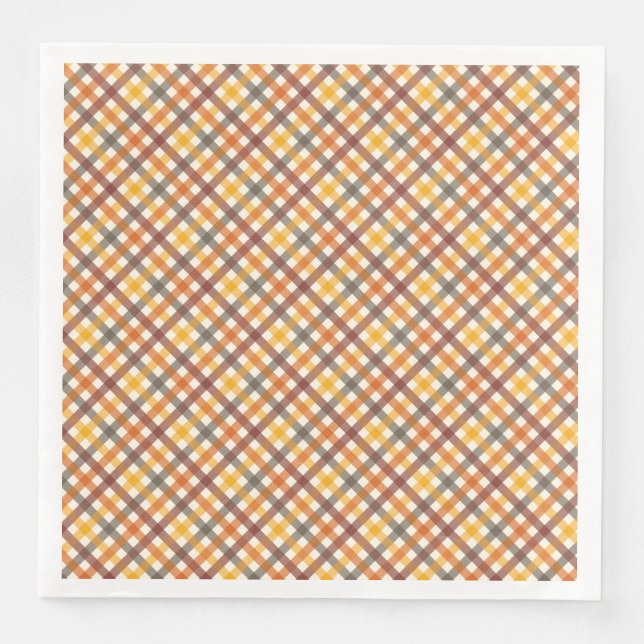 Autumn Colours Plaid Napkin (Front)