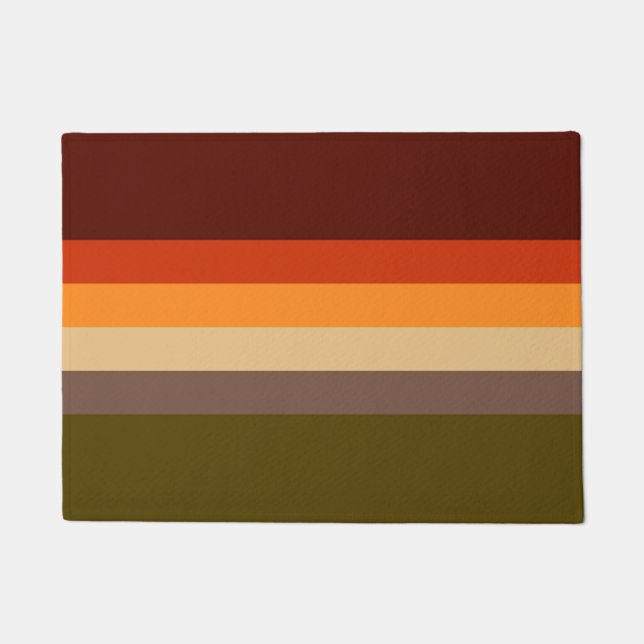 Autumn Colours - Red Orange Yellow Tan Green Brown Doormat (Front)