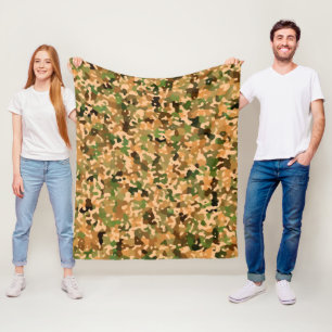 Autumn Colours - Red Orange Yellow Tan Green Brown Fleece Blanket