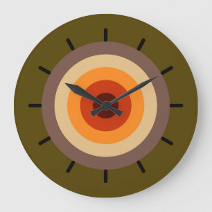 Autumn Colours - Red Orange Yellow Tan Green Brown Large Clock