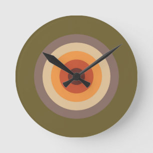 Autumn Colours - Red Orange Yellow Tan Green Brown Round Clock