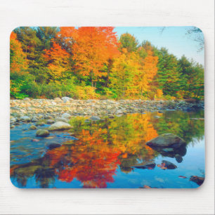 Autumn Colours reflecting in a stream in Vermont Mouse Mat