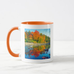 Autumn Colours reflecting in a stream in Vermont Mug