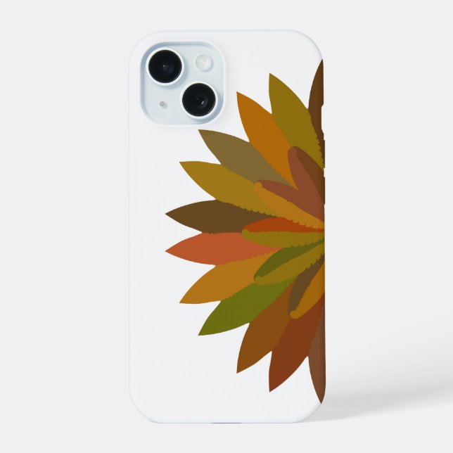 Autumn colours semi circle flower  iPhone 15 case (Back)