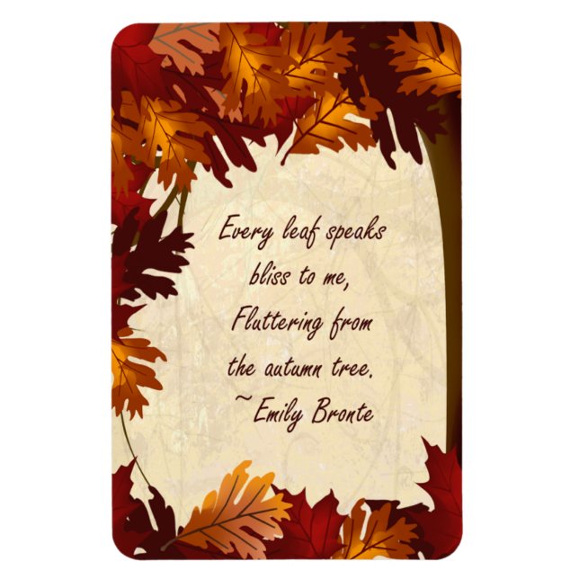 Autumn Colours Tree Leaves  Bronte Quote 4x6 Magne Magnet (Vertical)