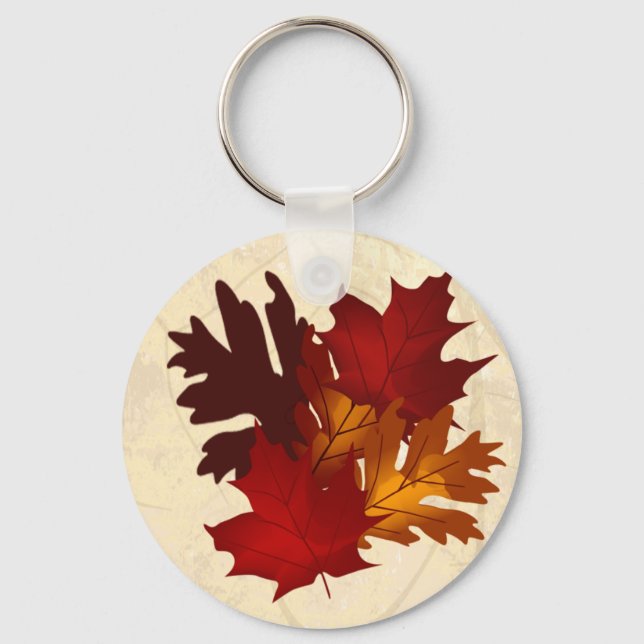 Autumn Colours Tree Leaves Keychain (Front)