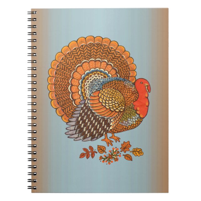 Autumn Colours Turkey Leaves Notebook (Front)